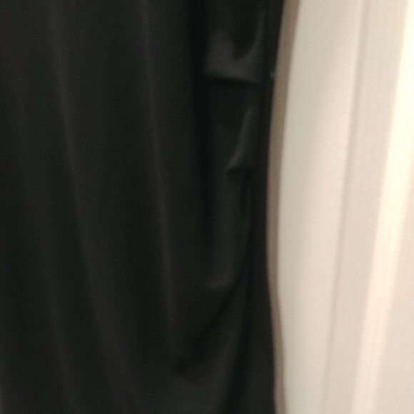 Dynamite Black Ruched Dress,Med. Rayon/Nylon/Spandex, Like New. - Picture 3 of 5